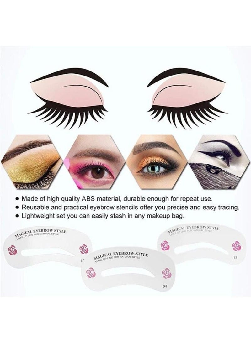 الكنز 48 قطعة طقم استنسل حواجب مع 6 أدلة تصفيف، أقلام استنسل حواجب قابلة لإعادة الاستخدام، مجموعة أدوات تجميل حواجب مثالية، مجموعة مكياج حواجب مقاومة للماء للمبتدئين، حواجب مثالية في 3 دقائق، أدوات تجميل ذات جودة عالية للاستخدام المنزلي في الصالون - Image 5