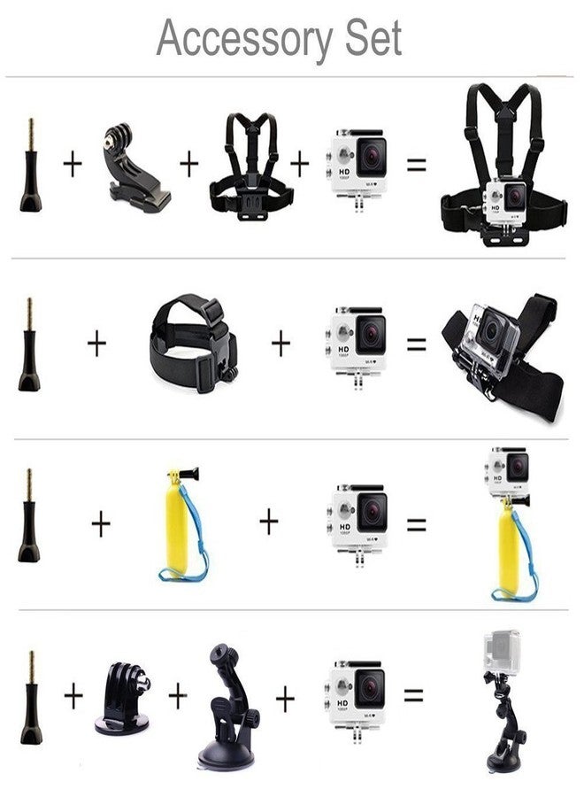 Action Pro Accessories Kit Compatible with GoPro-13/12/11/10/9/8/7/6/5/4/3+Session/SJ4000/SJ5000/SJ6/Xiaomi/Yi/4k/Eken and Other Action Camera - Image 2