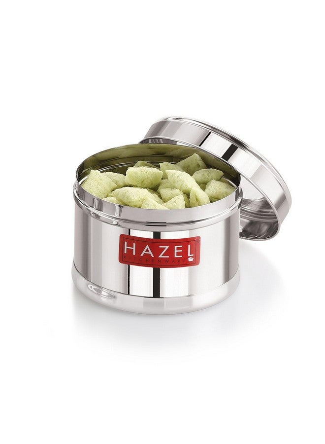 HAZEL Masala Box For Kitchen With Airtight Lid | 300 Ml Stainless Steel Top See Through Storage Containers For Kitchen Air Tight, Set Of 6, Silver - Image 2