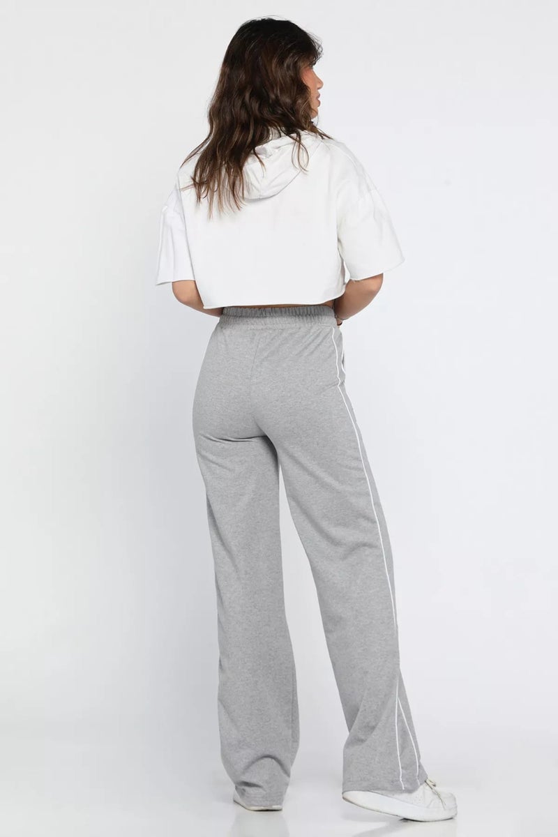 Gülseli Women's High Waist Side Stripe Wide Leg Sweatpants  - Image 3