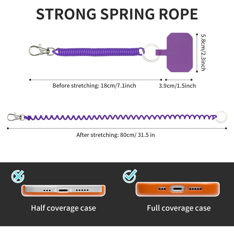 HOTEMIA Phone Tether Lanyard Anti Theft Phone Strap with Carabiner Anti-drop Outdoor Skiing Hiking Cycling fishing Climbing fit iPhone and Most Cell Phone (Black+Purple) - Image 5