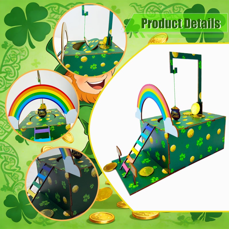 Vecacosic Leprechaun Trap Kit For Kids Wood Diy St Patricks Day Kids Leprechaun Trap Catch A Leprechaun Kit Leprechaun Trap Supplies Leprechaun Trap Craft Kit St Patricks Day Decorations Party Supplies - Image 3