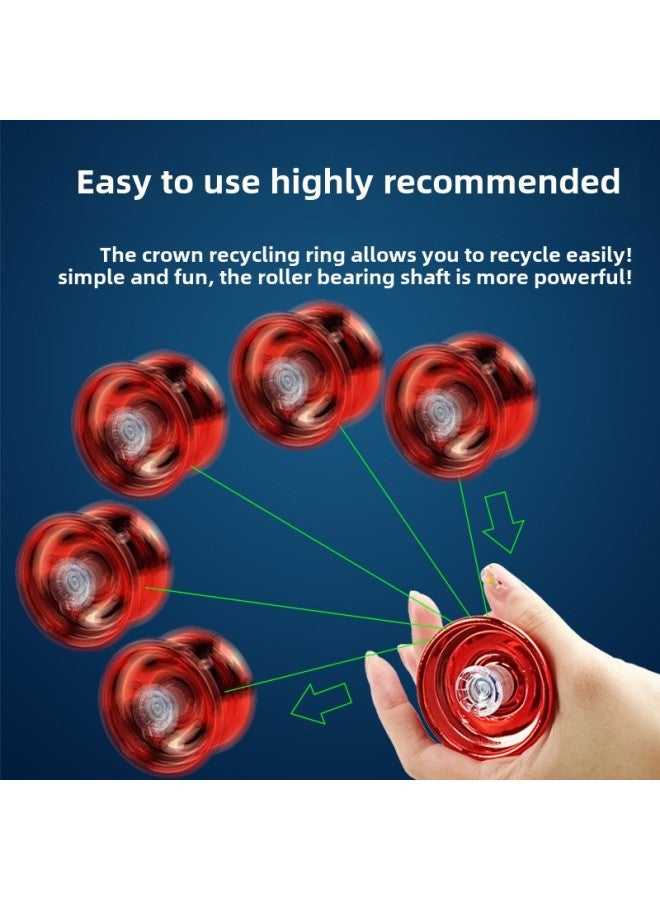 Alloy Yo-yo Entry Type Dead Sleep Live Sleep Yoyo Ball Competitive Type Luminous Yo-yo-Color: Gold-luminous Alloy Yo-yo (light Type + Animal Head Ring + Colorful Rope) 87g - Image 5