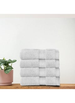 Rest Face Towel Set Of 4 White Cotton Face Towel 30X30Cm , 12X12 Inch Luxury Face Cleansing Towel Soft Absorbent Lightweight Washable Quick Dry Spa Quality Beach Face Towel  - Image 1