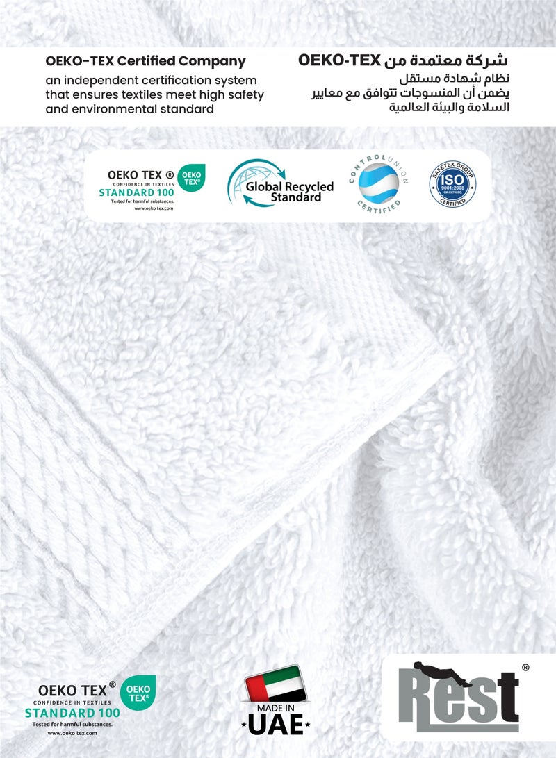 Rest منشفة وجه مجموعة من 4 مناشف وجه قطنية بيضاء 30x30 سم ، 12x12 بوصة منشفة تنظيف وجه فاخرة ناعمة ماصة خفيفة الوزن قابلة للغسل سريعة الجفاف جودة سبا منشفة وجه شاطئية - Image 5