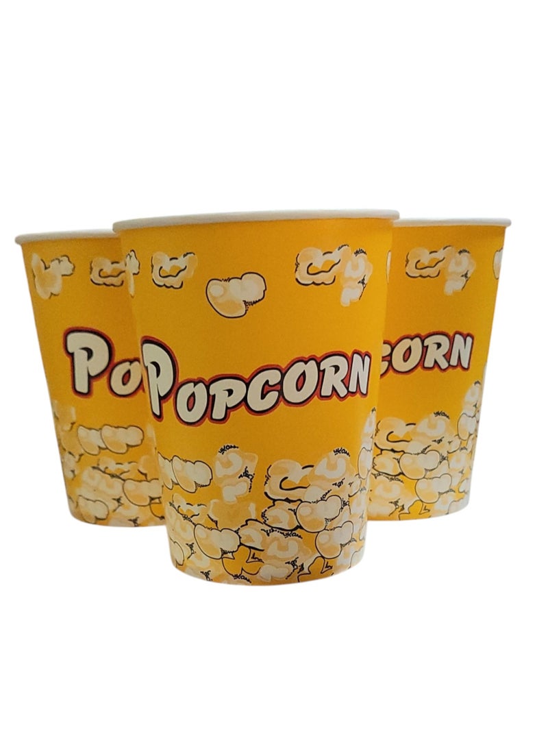 32 oz Stackable Paper Popcorn Cups Disposable Leak-Free Containers for Carnivals and Movie Nights