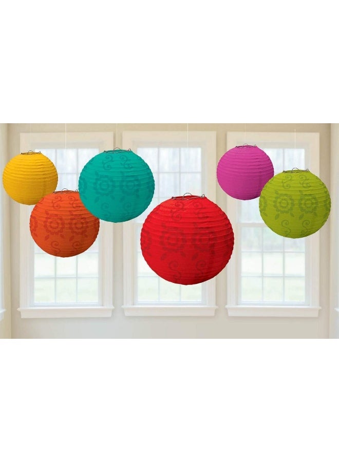 Amscan Fiesta Paper Lantern Value Pack Party Accessory (6-Pack) - Image 2