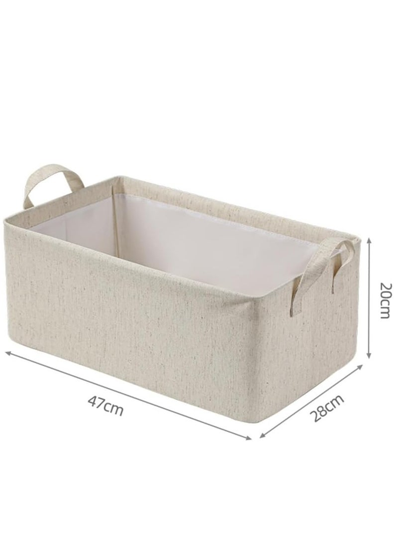 Generic Foldable Multipurpose Rectangle Storage Basket - Beige  - Image 5