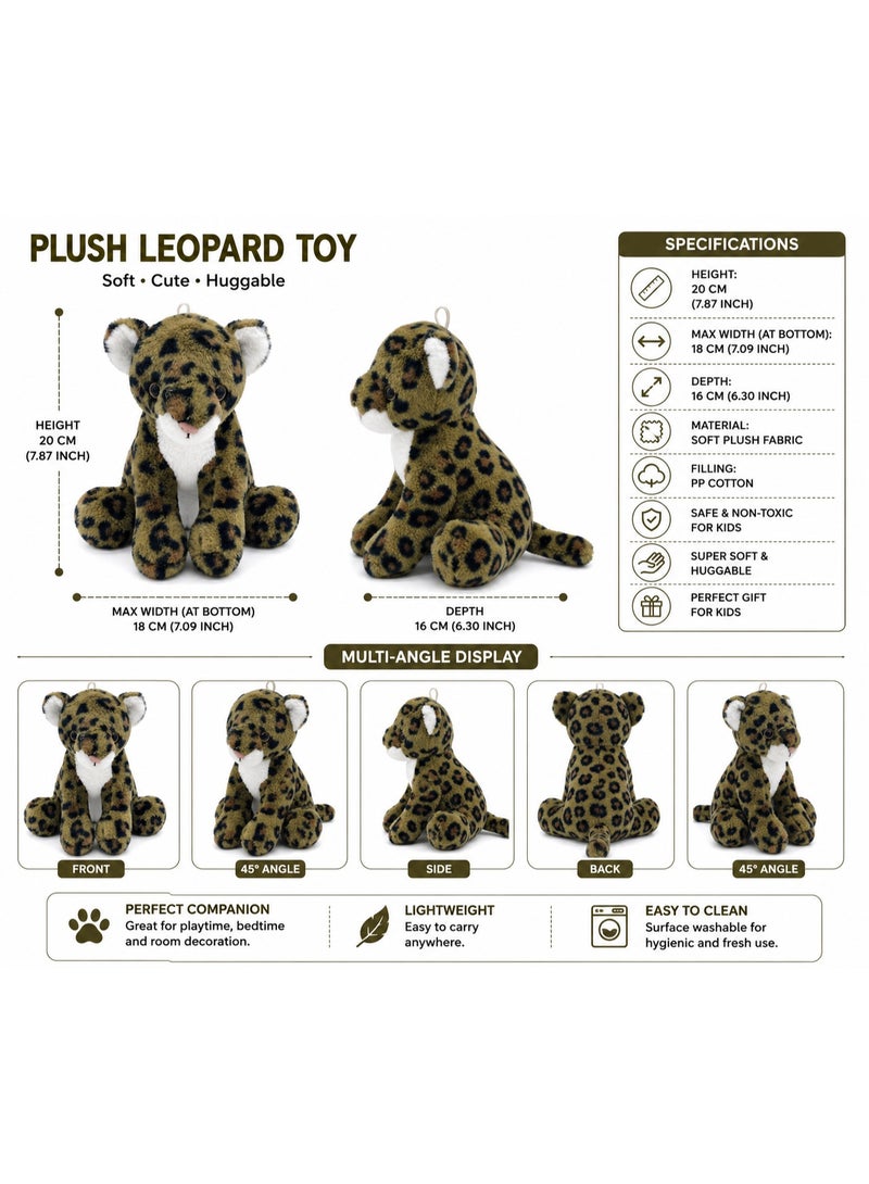 Realistic Leopard Stuffed Animal 20 Cm Soft Plush Toy For Kids Bedroom Decor Gift - Image 3