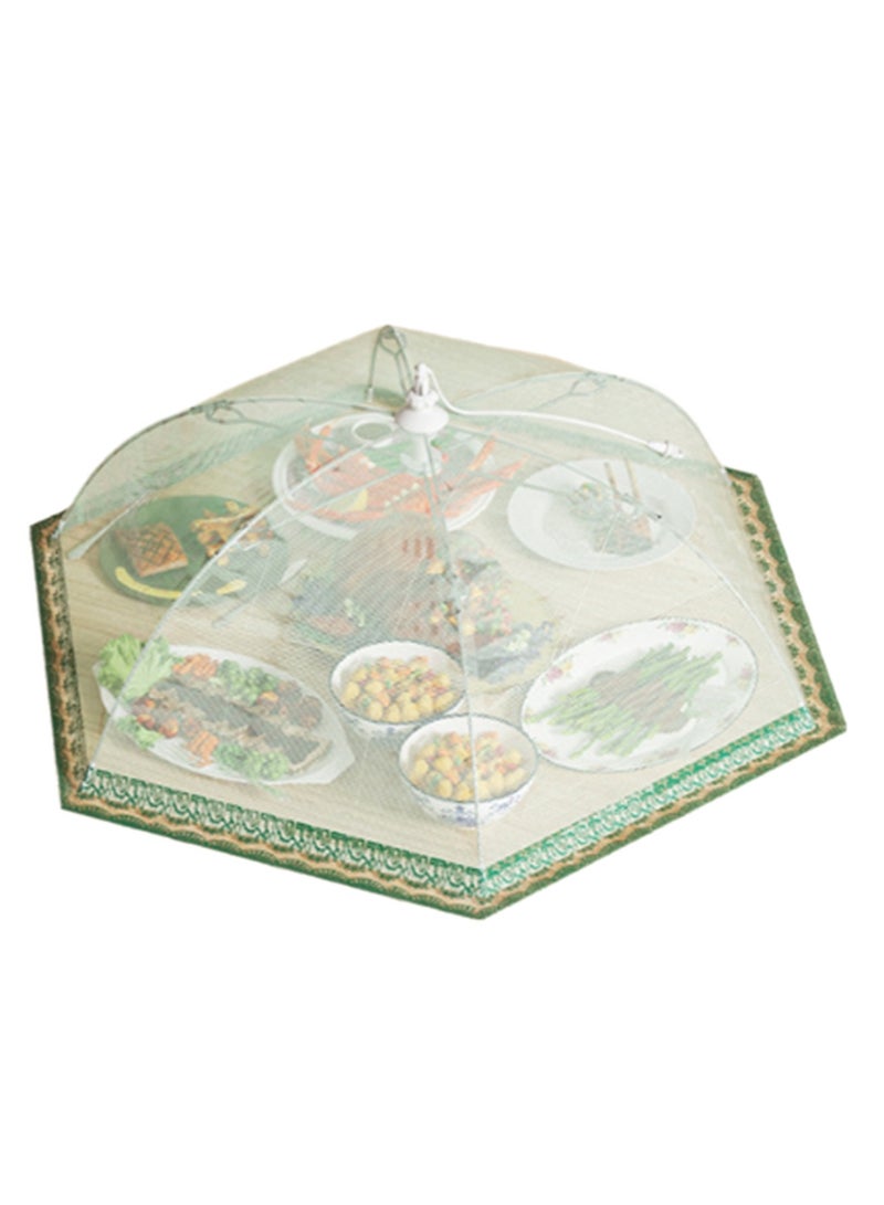 70cm Round Green Food Cover, Mesh Screen Food Cover Tent Umbrella, Reusable And Foldable Outdoor Picnic Food Cover Net, Mesh Food Cover Prevents Flies, Bugs, Mosquitoes - Image 1