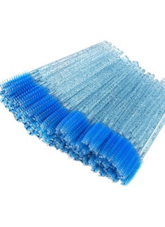 ORiTi ORiTi 50 Pcs Disposable Mascara Brushes Crystal Eyelash Wands Mascara Applicator Spooly for Eyelashes (Crystal-Blue)  - Image 1