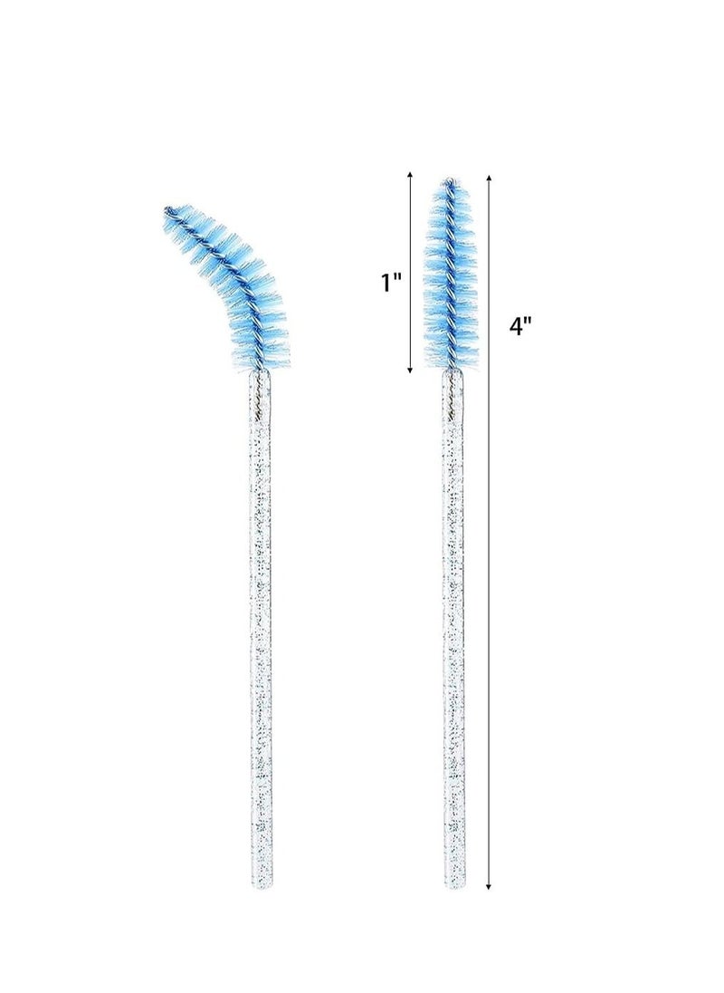 ORiTi ORiTi 50 Pcs Disposable Mascara Brushes Crystal Eyelash Wands Mascara Applicator Spooly for Eyelashes (Crystal-Blue)  - Image 5
