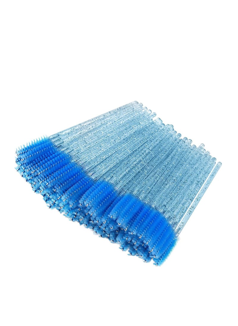 ORiTi ORiTi 50 Pcs Disposable Mascara Brushes Crystal Eyelash Wands Mascara Applicator Spooly for Eyelashes (Crystal-Blue)  - Image 2