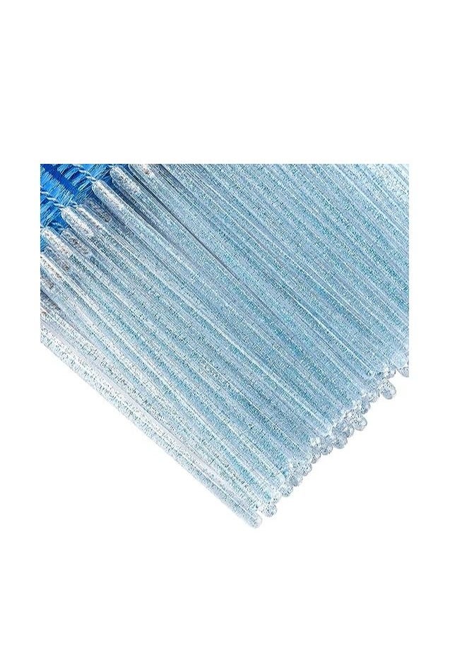 ORiTi ORiTi 50 Pcs Disposable Mascara Brushes Crystal Eyelash Wands Mascara Applicator Spooly for Eyelashes (Crystal-Blue)  - Image 3