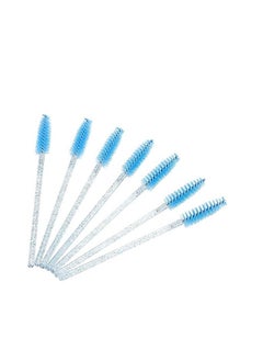 ORiTi ORiTi 50 Pcs Disposable Mascara Brushes Crystal Eyelash Wands Mascara Applicator Spooly for Eyelashes (Crystal-Blue)  - Image 4