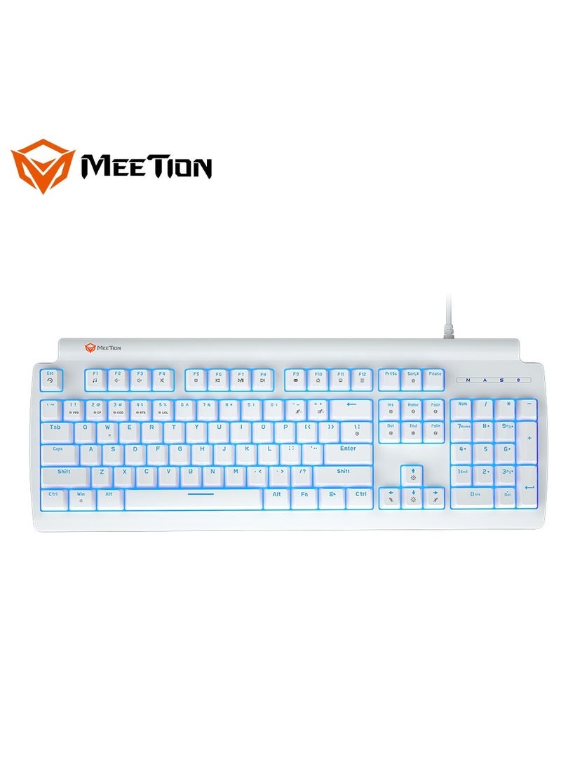 Meetion Meetion MK600 Mechanical Keyboard Anti-ghosting Full keys No. of keys 104/105 Keyboard Type Blue switch OS Compatibility Windows XP/Vista/7/8/10  MAC OS X Interface USB  - Image 1