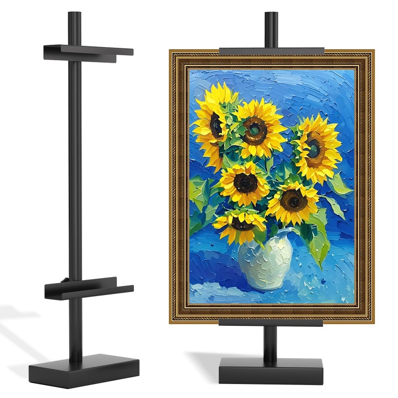 Victawks Adjustable Tabletop Easel Stand, Picture Easels for Display Up to 29" H, Metal Picture Frame Holder Stand Table for Art, Photo (Black) - Image 1