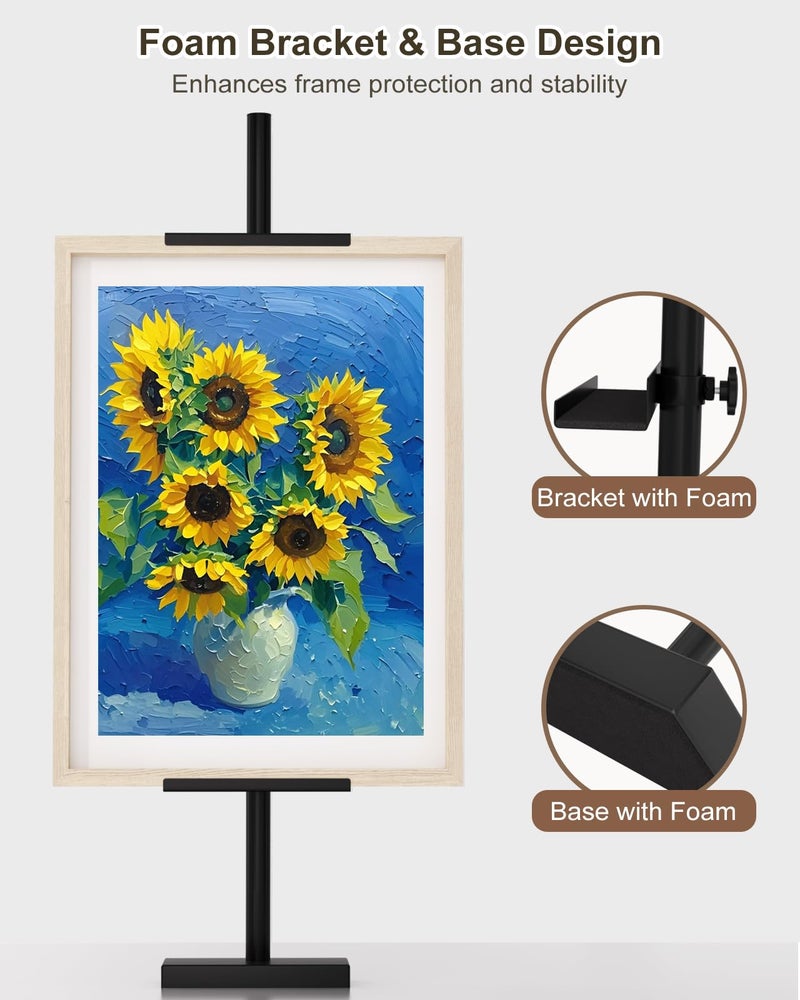 Victawks Adjustable Tabletop Easel Stand, Picture Easels for Display Up to 29" H, Metal Picture Frame Holder Stand Table for Art, Photo (Black) - Image 4