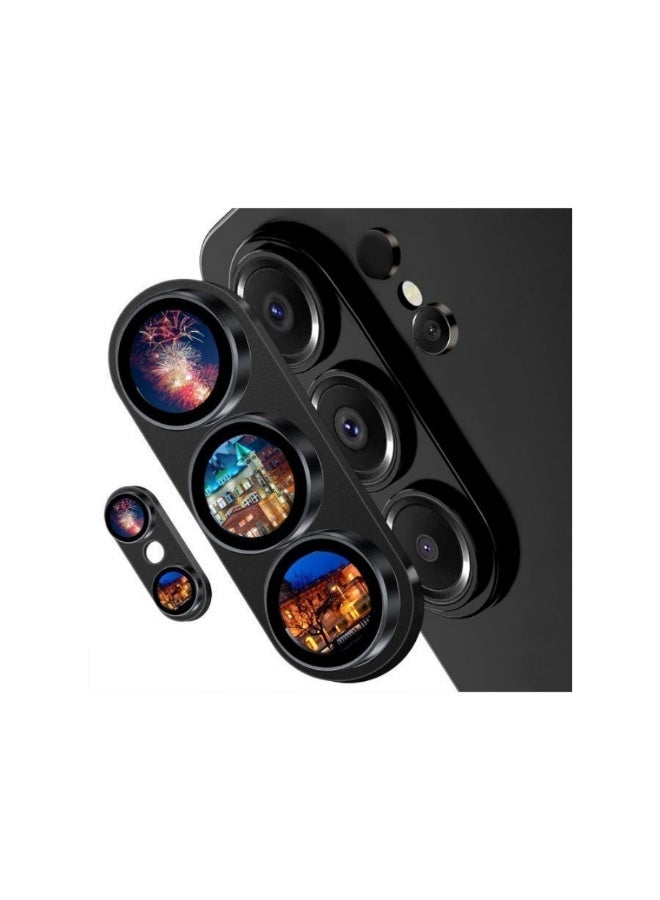 ACLIX Camera Lens Protector for Samsung S26 Ultra, Full Coverage 9H Tempered Glass Ring Cover, Matte Metal Plate, Case Friendly | Black - Image 1
