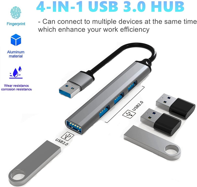 SPIN CART USB 3.0 4 Port Multi USB Hub, Slim High Speed Extension Splitter Box for Laptop Computer PC Pendrive Keyboard Mouse(1 Port USB3.0 & 3 Port USB 2.0) - Image 4