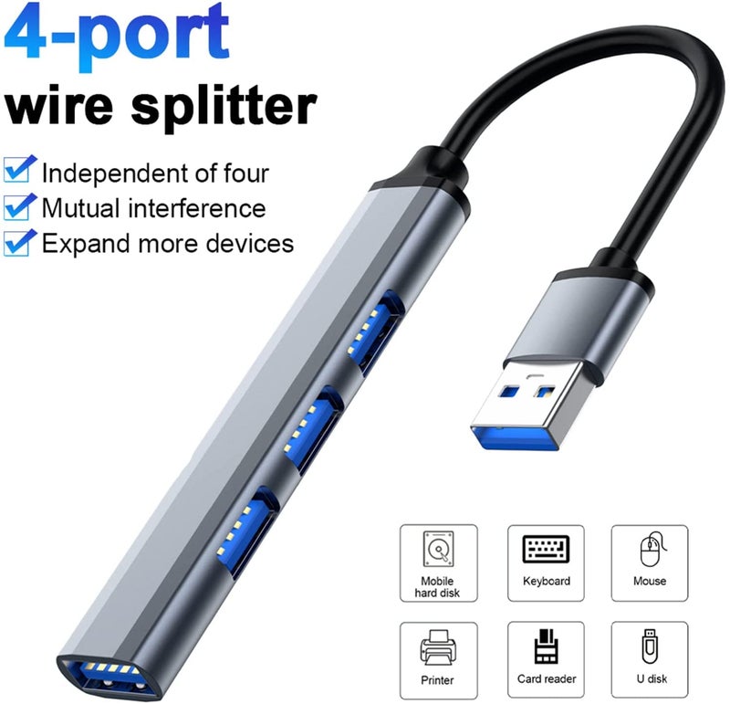 SPIN CART USB 3.0 4 Port Multi USB Hub, Slim High Speed Extension Splitter Box for Laptop Computer PC Pendrive Keyboard Mouse(1 Port USB3.0 & 3 Port USB 2.0) - Image 3