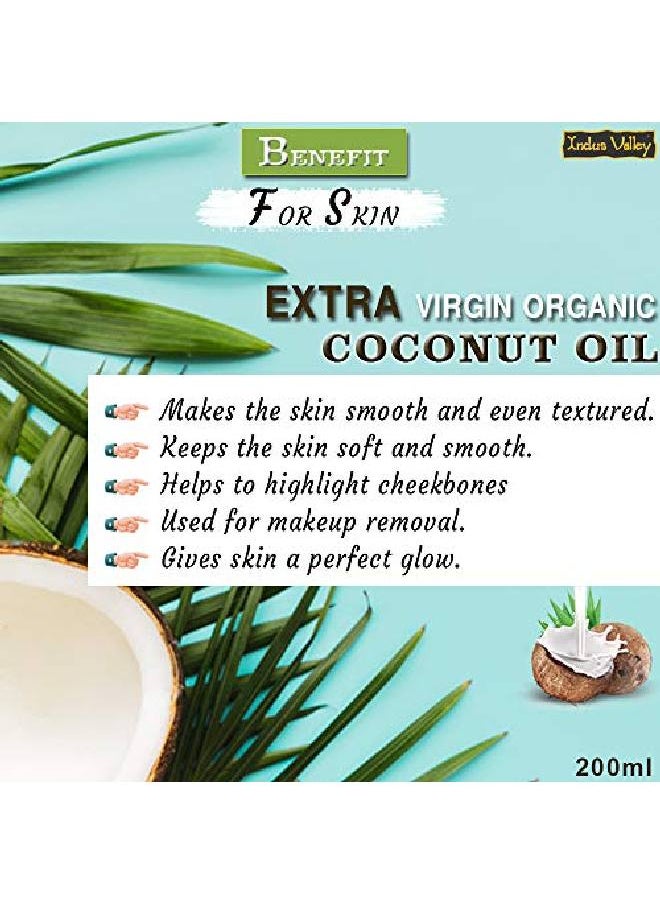 Indus Valley Bio Organic Extra Virgin Organic Coconut Oil For Hair And Skin Care (200Ml)  - Image 5