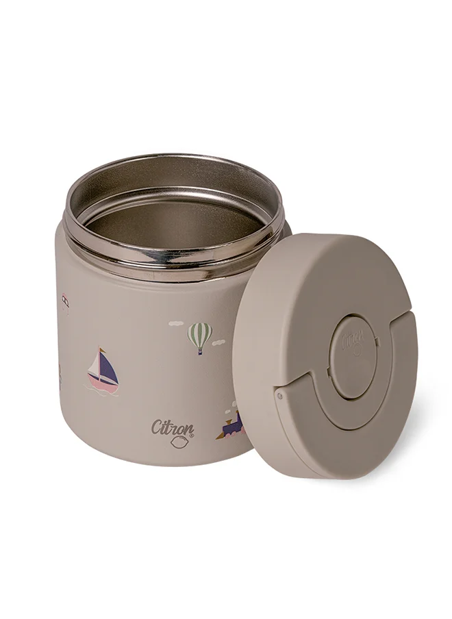 سترون Stainless Steel Food Jar 350ml - Vehicles - Vacuum Insulated Thermal Container for Kids - Durable, Leakproof & BPA-Free - Keeps Food Warm or Cold