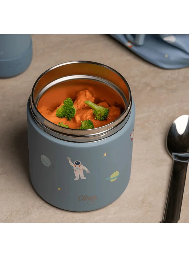 Citron Stainless Steel Food Jar 350ml - Vehicles - Vacuum Insulated Thermal Container for Kids - Durable, Leakproof & BPA-Free - Keeps Food Warm or Cold