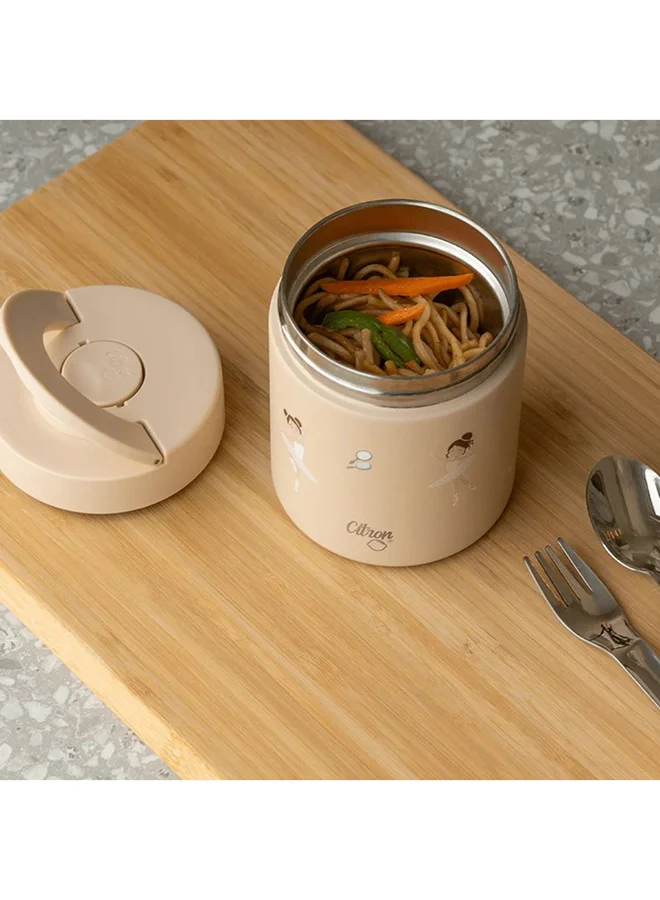 Citron Stainless Steel Food Jar 350ml - Vehicles - Vacuum Insulated Thermal Container for Kids - Durable, Leakproof & BPA-Free - Keeps Food Warm or Cold