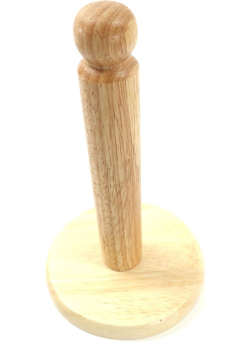 Wooden Toilet Paper Holder – Rubberwood Tree Paper Towel Holder for Kitchen, Living Room, and Bathroom – Countertop Roll Holder - Image 4