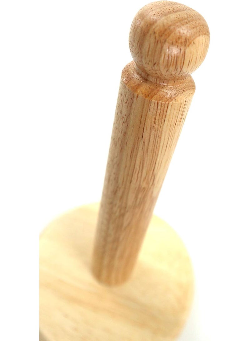 Wooden Toilet Paper Holder – Rubberwood Tree Paper Towel Holder for Kitchen, Living Room, and Bathroom – Countertop Roll Holder - Image 2