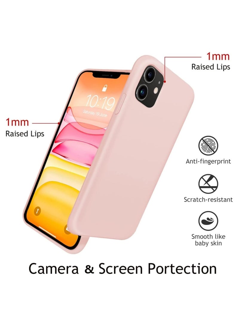 أكاليكس جراب سيليكون متوافق مع iPhone 11، سيليكون سائل رفيع، طبقات من المطاط الهلامي الناعم المقاوم للصدمات، جراب حماية للهاتف مع بطانة من مادة TPU (وردي) - Image 3