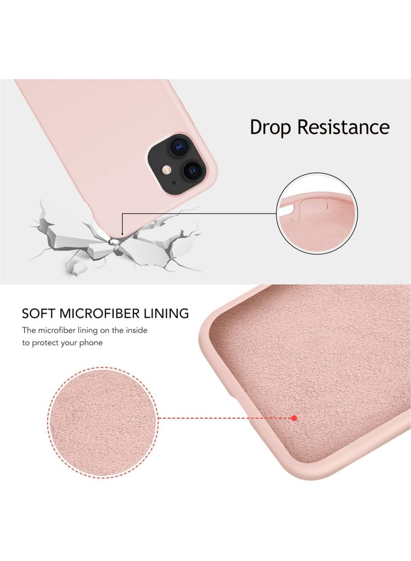 أكاليكس جراب سيليكون متوافق مع iPhone 11، سيليكون سائل رفيع، طبقات من المطاط الهلامي الناعم المقاوم للصدمات، جراب حماية للهاتف مع بطانة من مادة TPU (وردي) - Image 4