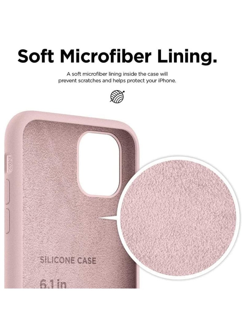 أكاليكس جراب سيليكون متوافق مع iPhone 11، سيليكون سائل رفيع، طبقات من المطاط الهلامي الناعم المقاوم للصدمات، جراب حماية للهاتف مع بطانة من مادة TPU (وردي) - Image 5