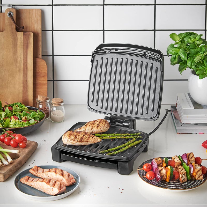 George Foreman George Foreman Immersa Medium 1300 W Electric Grill Toaster Sandwich Maker Dishwasher Safe Easy Clean Nonstick FatReducing Plates Burger Griller Steaks Veggies Panini more Black 28310  - Image 5