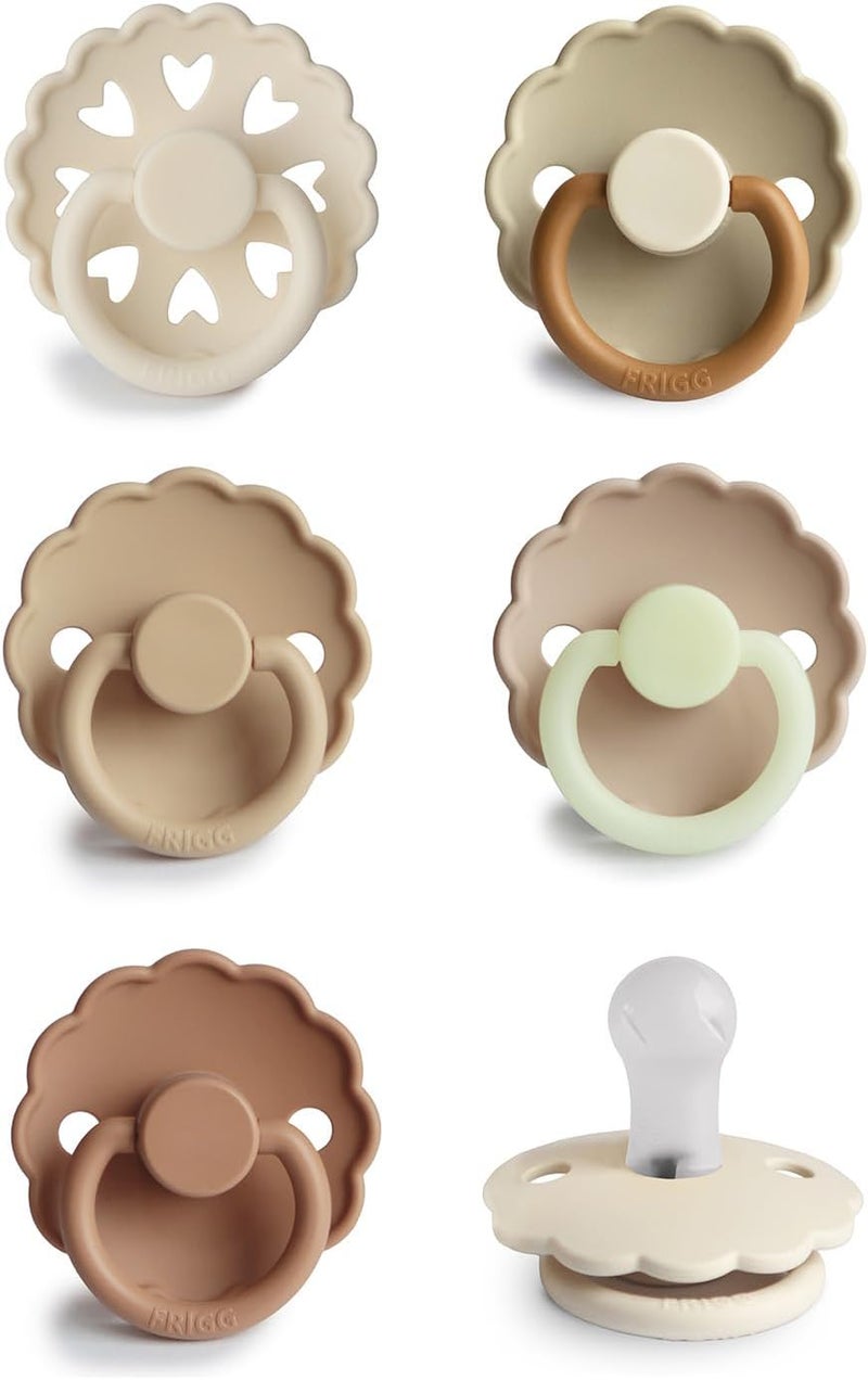 FRIGG فرغ سيلكي سوفت مصاصة سيليكون للأطفال 6-pack في سحر القرفة - خالية من BPA، مصنوعة في الدنمارك (6-18 شهر) - Image 1