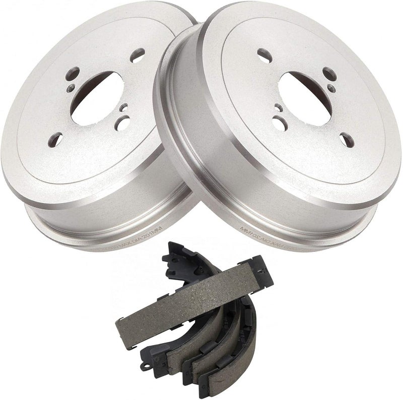 TRQ Rear Brake Drum & Shoe Pair Set for Toyota Corolla Chevy Prizm - Image 3