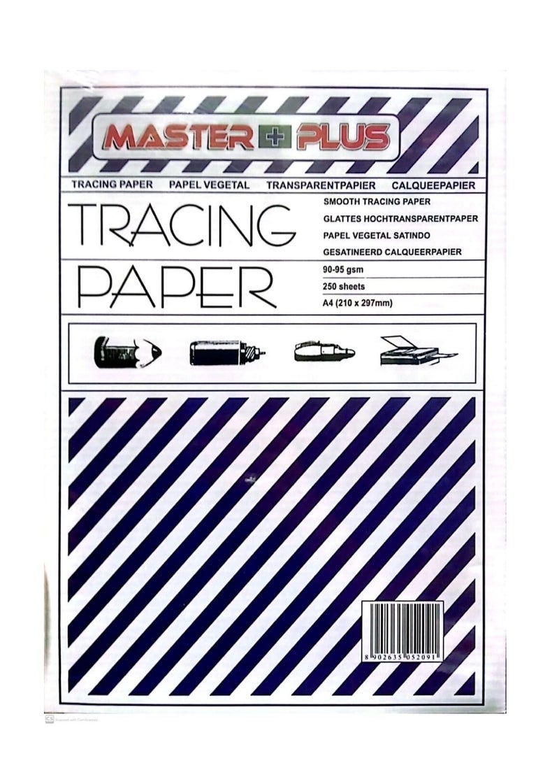 MASTER PLUS TRACING PAPER 250 SHEETS A4 - Image 1