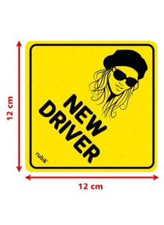 Rubik New Driver Car Sign Self Adhesive Sticker, Reflective Removable for Beginners Car SUV Van Drivers (Size 12cm x 12cm)  - Image 4