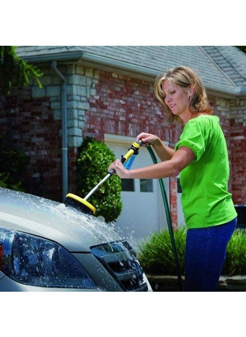 PYU ENJOY SHOPPING PYU ENJOY SHOPPING Water Zoom Jet Power Pressure Washer Lance Garden Hose Attachment with Soap Dispenser and Brush Ideal for Washing Cars Cleaning Decking Paths Driveways Fences  - Image 2