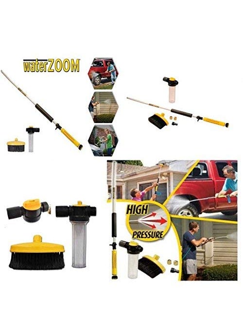 PYU ENJOY SHOPPING PYU ENJOY SHOPPING Water Zoom Jet Power Pressure Washer Lance Garden Hose Attachment with Soap Dispenser and Brush Ideal for Washing Cars Cleaning Decking Paths Driveways Fences  - Image 3