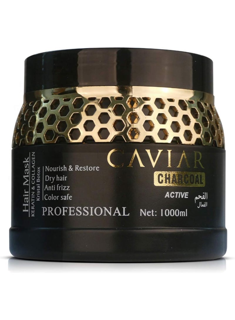 Caviar Charcoal Active Keratin & Collagen Hair Mask - 1000ML - Image 1