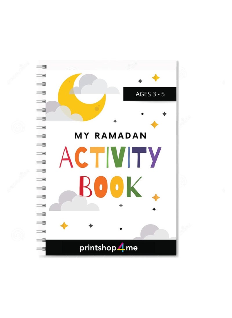PRINTSHOP4ME - MY RAMADAN BUSY BOOK FOR KIDS |34 Pages of Activities| I Children Craft |Teaching The Fundamentals Of Ramadan| Muslim, Kids, Islam, Eid - Image 1