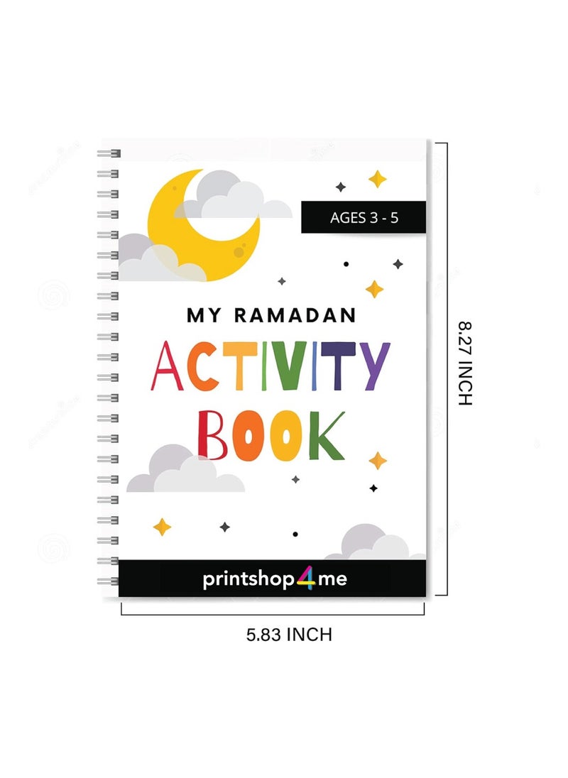 PRINTSHOP4ME - MY RAMADAN BUSY BOOK FOR KIDS |34 Pages of Activities| I Children Craft |Teaching The Fundamentals Of Ramadan| Muslim, Kids, Islam, Eid - Image 1