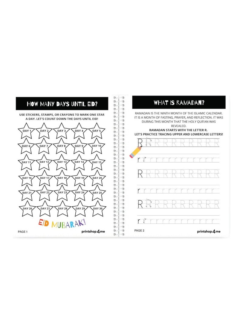 PRINTSHOP4ME - MY RAMADAN BUSY BOOK FOR KIDS |34 Pages of Activities| I Children Craft |Teaching The Fundamentals Of Ramadan| Muslim, Kids, Islam, Eid - Image 1