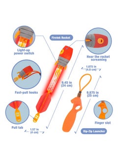 Zing Firetek Rocket Combo Pack, Light-Up Toys Include 2 Firetek Rockets (Fly Up To 250 Feet), 2 Firetek Copters (Fly Up To 150 Feet) And 1 Rip Zip Launcher, For Kids Ages 8 And Up  - Image 3