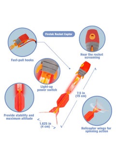 Zing Firetek Rocket Combo Pack, Light-Up Toys Include 2 Firetek Rockets (Fly Up To 250 Feet), 2 Firetek Copters (Fly Up To 150 Feet) And 1 Rip Zip Launcher, For Kids Ages 8 And Up  - Image 4