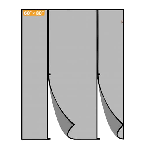 Yotache Magnetic Screen Door for Sliding & French Doors 60"x80", Screen Size 62"x81", Double-Sided Opening Screen Reinforced Mesh with Strong Magnets for Large Front/Back Patio Doors - Image 1