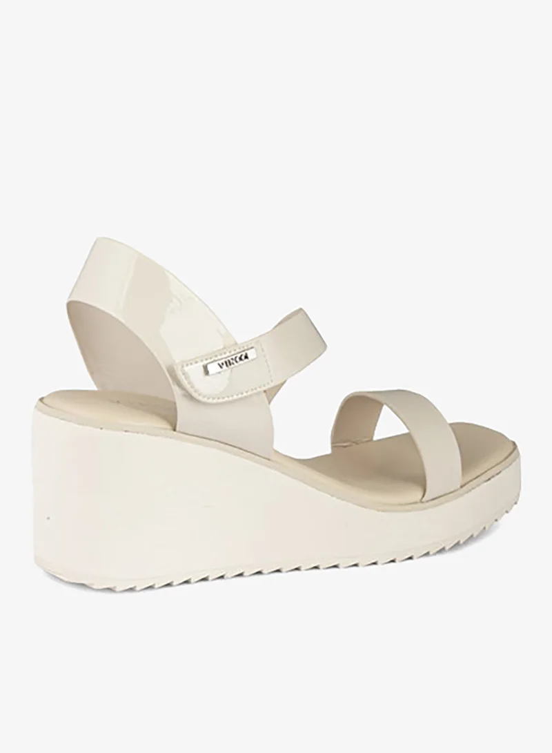 Vincci Beige Women Multi Strap Wedge Sandals for Women | Best Price UAE