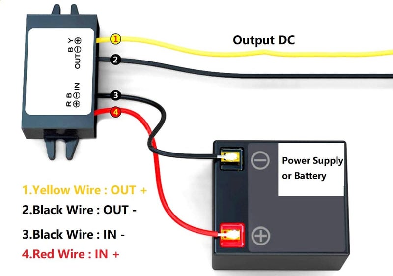 محول خفض الجهد DC إلى DC 3.3V 2A موديول 12V 16V 6V-22V خفض إلى 3.3V 2A محول طاقة مقاوم للماء IP68 مع حماية من التيار الزائد والحرارة الزائدة والدائرة القصيرة وانخفاض الجهد (3.3V 2A، أسود) - Image 3